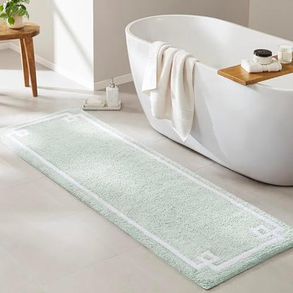 Madison Park Evan 100% Cotton Bath Runner Plush Absorbent, 24 x 72, Seafoam