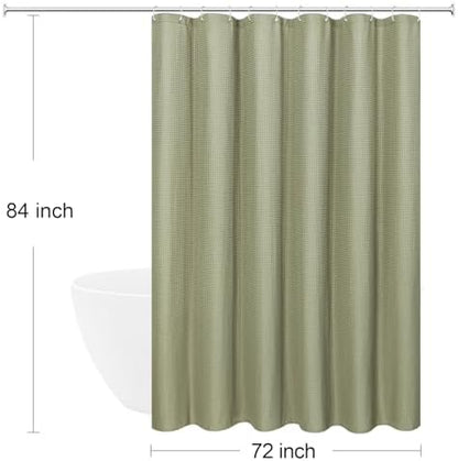 Gibelle Extra Long 230GSM Heavy Duty Sage Green Shower Curtain, 72 x 84