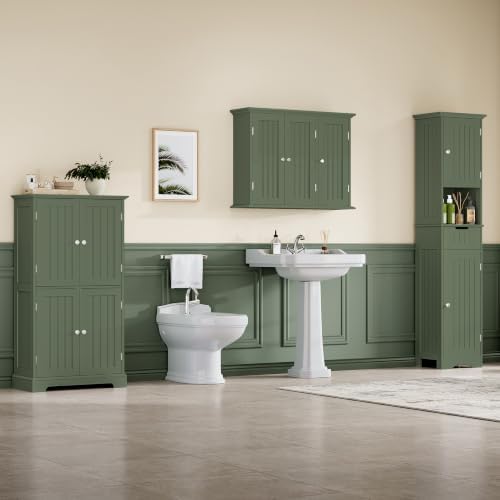 ChooChoo Laundry Cabinet with 3 Doors and Adjustable Shelves