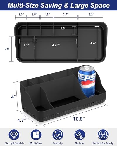 Bathroom Counter Organizer and Storage, 7 Slots Detachable Toothbrush Holders for Bathrooms, Anti-Slip Electric Toothbrush and Toothpaste Holder Countertop Vanity Organizer Accessories for Adults Kids