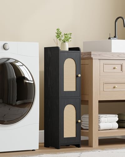 Hzuaneri Bathroom Storage Cabinet, Small Corner Floor Cabinet with 2 Doors