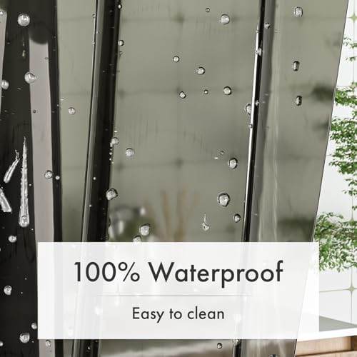 Amazer Shower Curtain Liner 72x72, Plastic Shower Liner PEVA Medium Weight Inside Shower Curtains for Bathroom with Rustproof Grommets, Clear Black