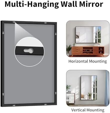 Koonmi Black Bathroom Mirror for Over Sink,Metal Framed 36"x55" Wall Mirror