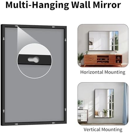Koonmi Black Bathroom Mirror for Over Sink,Metal Framed 36"x55" Wall Mirror