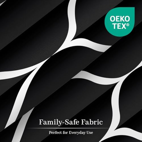 Gelbchu Geometric Shower Curtain for Bathroom, Black, 72x72 Inch