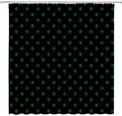 Polka Dot Shower Curtain Bathroom Decor with Hooks,70" Wx75 H
