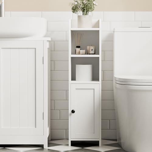 Homhedy Small Bathroom Storage Cabinet, Narrow Toilet Paper Cabinet