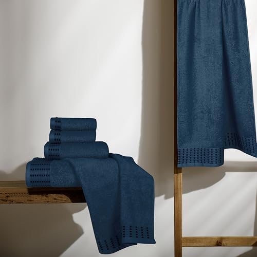 BELIZZI HOME Ultra Soft 6 Pack Cotton Towel Set, Contains 2 Bath Towels 28x55 inch, 2 Hand Towels 16x24 inch & 2 Wash Cloths 12x12 inch, Ideal Everyday use, Compact & Lightweight - Mineral Blue