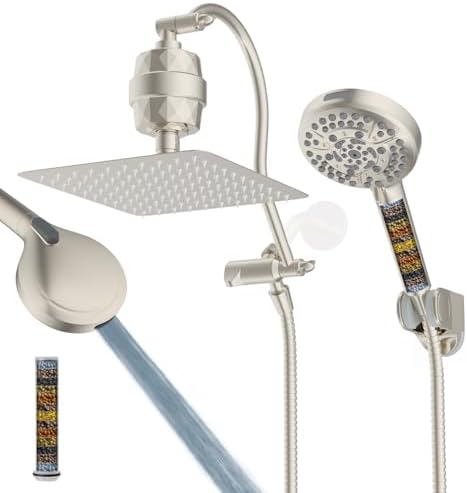 Hibbent All Metal Dual Filtered Rainfall High Pressure 10'' Shower Head