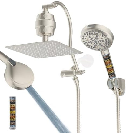 Hibbent All Metal Dual Filtered Rainfall High Pressure 10'' Shower Head