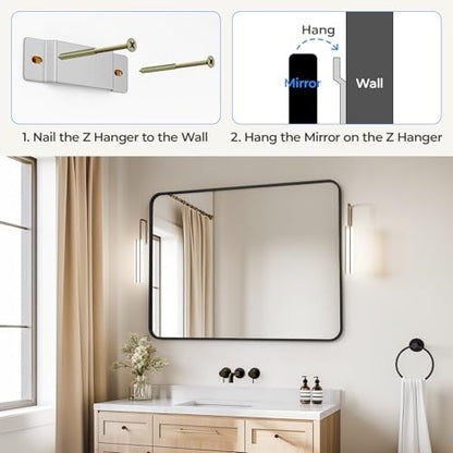 USHOWER Black Bathroom Mirrors for Over Sink 30 x 40 Inch