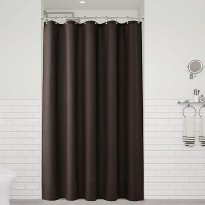 Naturoom Linen Shower Curtain 60x72 Inch for Bathroom Chocolate Brown