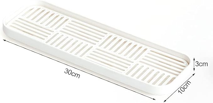 2-in-1 Kitchen Sink Caddy Organizer with Plastic Drain Grate, Double-Layer Drain Sponge Soap Holder & Food Fruit Vegetable Drain Tray for Sink Countertop Home Kitchen Restaurant Hotel, White (2 Pack)