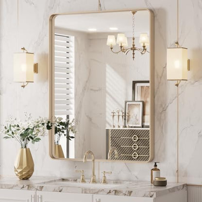 LOAAO 20"X30" Gold Bathroom Mirror