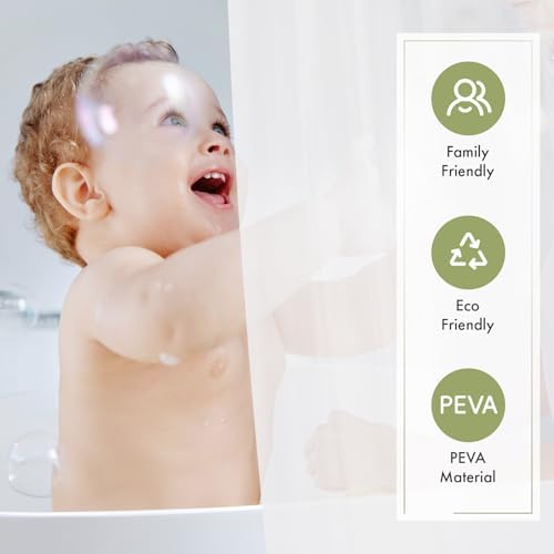 Amazer Frosted Shower Curtain Liner, 72x84 Plastic Shower Liner PEVA Medium Weight Inside Shower Curtain for Bathroom with Rustproof Grommets