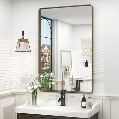 24x36 Inch Brushed Bronze Bathroom Mirror for Wall