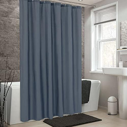 ALYVIA SPRING Extra Long Fabric Shower Curtain or Liner Stone Blue, 72x84