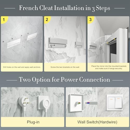 72x40 Inch LED Mirror for Bathroom