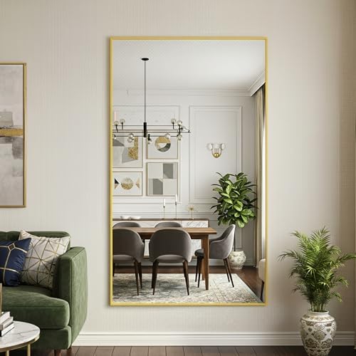 FICTOR Bathroom Vanity Mirror for Over Sink, 30" x 48", Gold