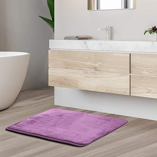 Clara Clark Bathroom Rugs, Velvet Memory Foam Bath Mat, Non-Slip, Machine Washable Bath Rugs - Dries Quickly, Ultra Soft Plush Bath Mats for Bathroom, 17 x 24, Lavender Dream