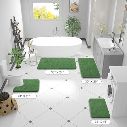 OLANLY Bathroom Rugs 36x24, Extra Soft Absorbent Chenille Bath Rugs