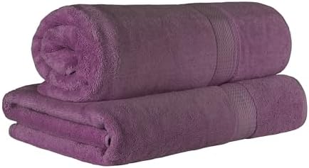 SUPERIOR Egyptian Cotton Pile Heavyweight Bath Sheet, 2 Piece Set, Plum