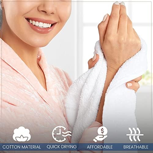 KAHAF COLLECTION 24 Pack Wash Cloths | Multicolour 100% Cotton Extra Absorbent Face Towels | Soft, Quick Dry Washcloths for Bathroom, Spa, Gym, Baby & Travel (24 Packs (12x12))