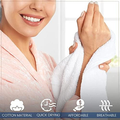 KAHAF COLLECTION 24 Pack Wash Cloths | Multicolour 100% Cotton Extra Absorbent Face Towels | Soft, Quick Dry Washcloths for Bathroom, Spa, Gym, Baby & Travel (24 Packs (12x12))