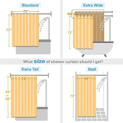 Madison Park 72 x 84 Extra Long Bathroom Shower Curtain Faux Silk Navy