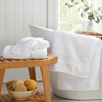 Springtree Home Luxury Bamboo Rayon Bath Towel Set | 6-Piece Set | White