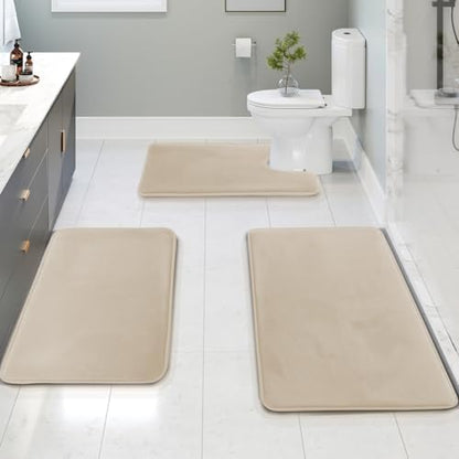 Clara Clark Bathroom Rugs, Velvet Memory Foam Bath Mat, Non-Slip Bath Rugs, Machine Wash, Dries Quickly, Ultra Soft Plush Bath Mats for Bathroom,