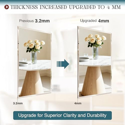 Bathroom Mirrors for Wall Beveled, 24"x36" Frameless Bathroom Vanity Mirror, Wall Mount Mirror for Bedroom Entryway Living Room Hangs Horizontally or Vertically