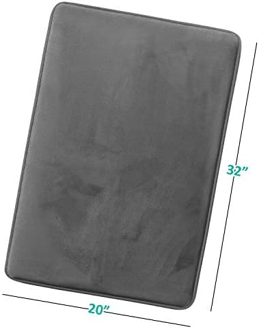 Clara Clark Bathroom Rugs, Velvet Memory Foam Bath Mat, Non-Slip, Machine Washable Bath Rugs - Dries Quickly, Ultra Soft Plush Bath Mats for Bathroom, 20 x 32, Grey