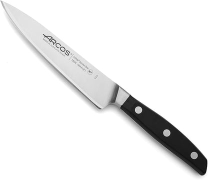 Arcos Forged Chef Knife 6 Inch Stainless Steel. Professional Kitchen Knife for Cooking. Ergonomic Polyoxymethylene Handle and 150 mm Blade. Series Manhattan. Color Black