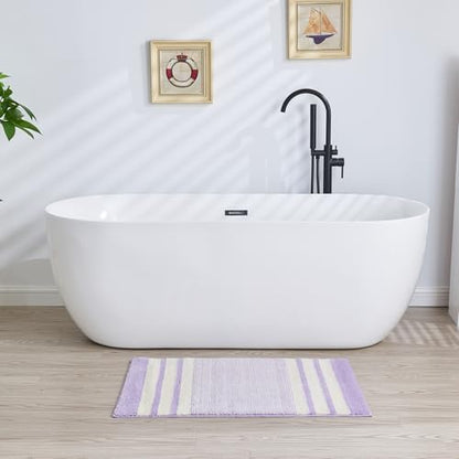 CozeCube Purple Striped 36"x24" Non Slip Washable Bath Mat