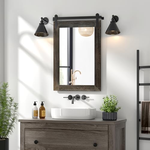 COGOOD Farmhouse Bathroom Mirrors for Over Sink - 30 x 22 Speckled White