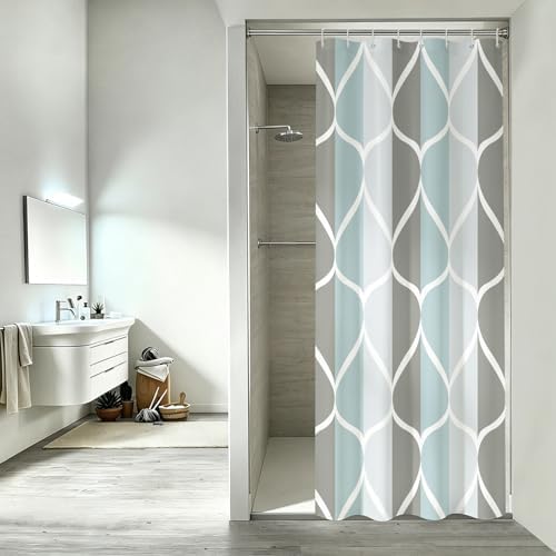 Gelbchu Grey Blend Geometric Shower Curtain for Bathroom, 36x72 Inch