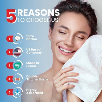 Infinitee Xclusives 100% Cotton Luxury Wash Cloths for Showering - 4 Pack