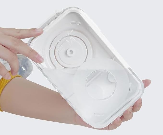 liviware home & kitchen Vacuum Seal Containers - Preserve Freshness with Time Dial, BPA-Free, Microwave-Safe - 2-Piece Set (5.1 Cups + 8.9 Cups Rectangular), White, liv01