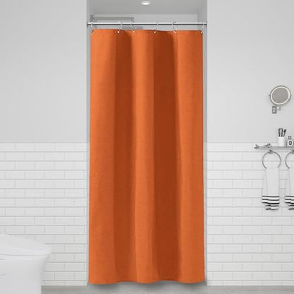 BTTN Stall Linen Textured Waterproof Shower Curtain, 36x72, Burnt Orange