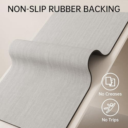 Mecko Bath Mat Ultra Thin Light Grey, 17"x27.5"