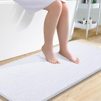 OLANLY Bathroom Runner Rugs 47x24, Extra Soft Absorbent Chenille Bath Rugs