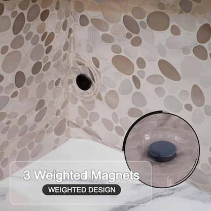 Shower Curtain Liner, 100% Waterproof EVA Shower Curtains with 3 Duty Heavy Bottom Magnets and 12 Rust Proof Grommets, 72x72 Weighted Shower Liner for Shower Stall, Bathtubs