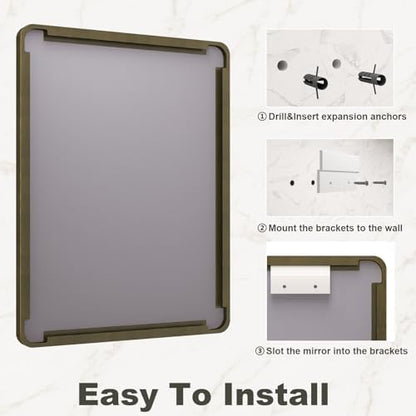 30x36 Inch Bronze Framed Bathroom Mirror