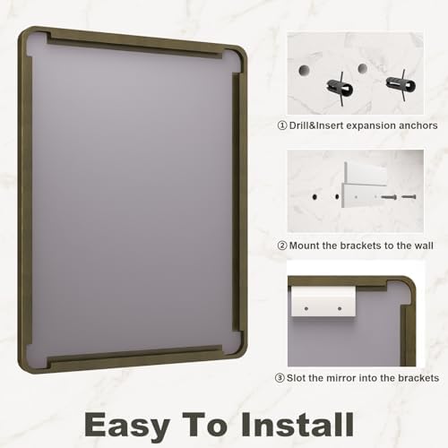 24x32 Inch Bronze Framed Bathroom Mirror