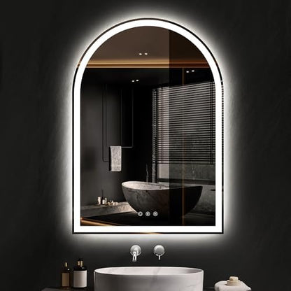 24"x36" Arched LED Lighted Bathroom Mirror with Lights