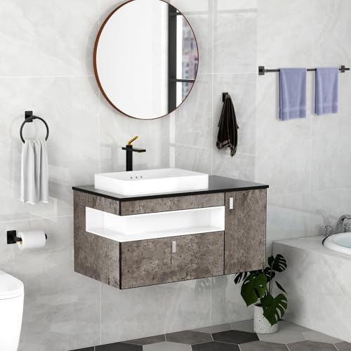 KLJKPA 4-Piece Bathroom Hardware Set, 32 inch Bathroom Towel Holder