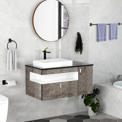 KLJKPA 4-Piece Bathroom Hardware Set, 32 inch Bathroom Towel Holder