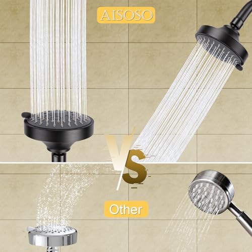 AISOSO High Pressure Rain Shower Head 5 Modes 4.1 Inch Oil Rubbed Bronze