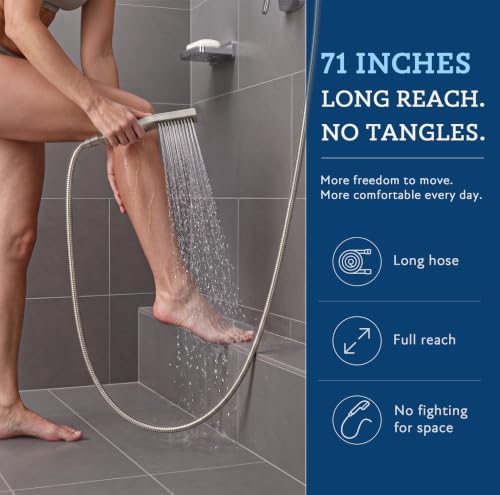G-Promise All Metal 8" Rain Shower Head with Handheld for Bathroom Upgrade
